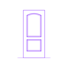 Buildings Interior Doors Solid Interior Door Mix 2 Panels Arched Sketch Style Svg Vector, Free Vectors File